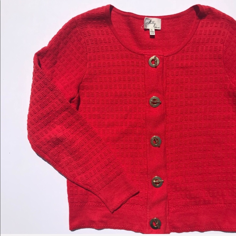 Milly | Red Wine Turnlock Cardigan